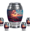 Cross Theme Large Urn With 4 Keepsake Urn