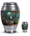 Deer Theme Large Urn With 1 Keepsake Urn