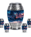 Deer Theme Large Urn With 4 Keepsake Urn