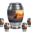 Deer Theme Large Urn With 4 Keepsake Urn
