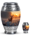 Deer Theme Large Urn With 1 Keepsake Urn