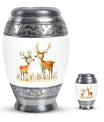 Deer Family Theme Large Urn With 1 Keepsake Urn