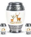 Deer Family Theme Large Urn With 2 Keepsake Urn