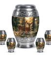 Deer Family Theme Large Urn With 4 Keepsake Urn