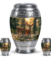 Deer Family Theme Large Urn With 2 Keepsake Urn