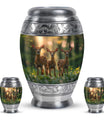 Deer Family Theme Large Urn With 2 Keepsake Urn