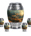 Deer Family Theme Large Urn With 4 Keepsake Urn