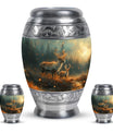 Deer Family Theme Large Urn With 2 Keepsake Urn
