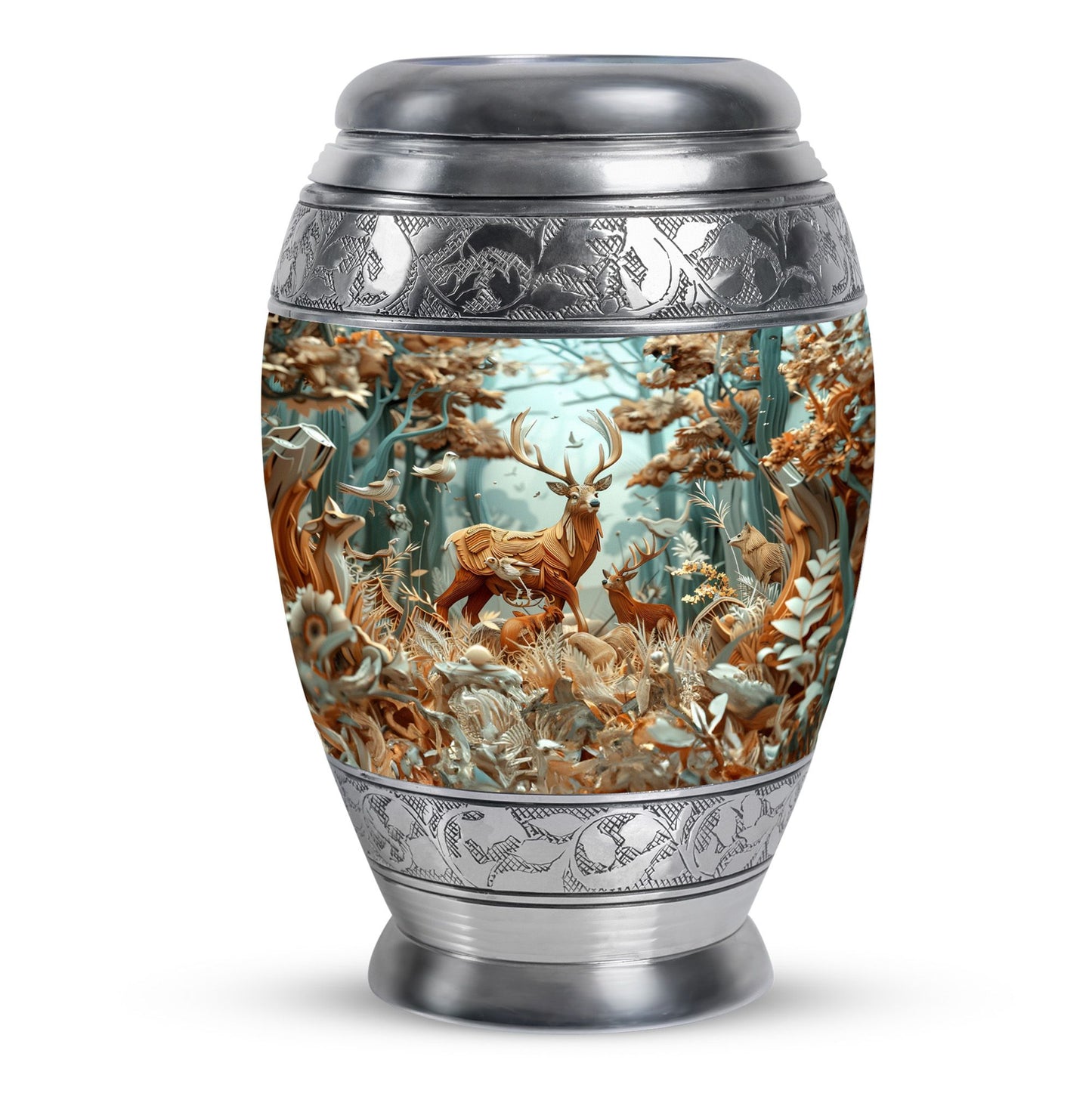 Deer Family Theme Large Urn 10 Inch