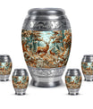 Deer Family Theme Large Urn With 4 Keepsake Urn