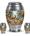 Deer Family Theme Large Urn With 2 Keepsake Urn
