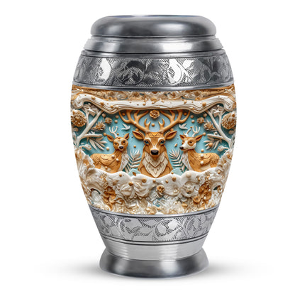 Deer Family Theme Large Urn 10 Inch