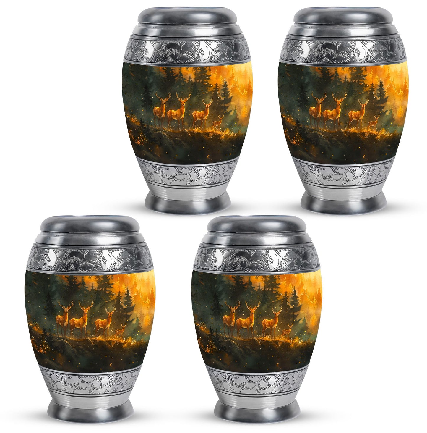 Deer Family Theme 3 Inch Keepsake Pack of 4