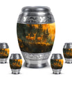Deer Family Theme Large Urn With 4 Keepsake Urn