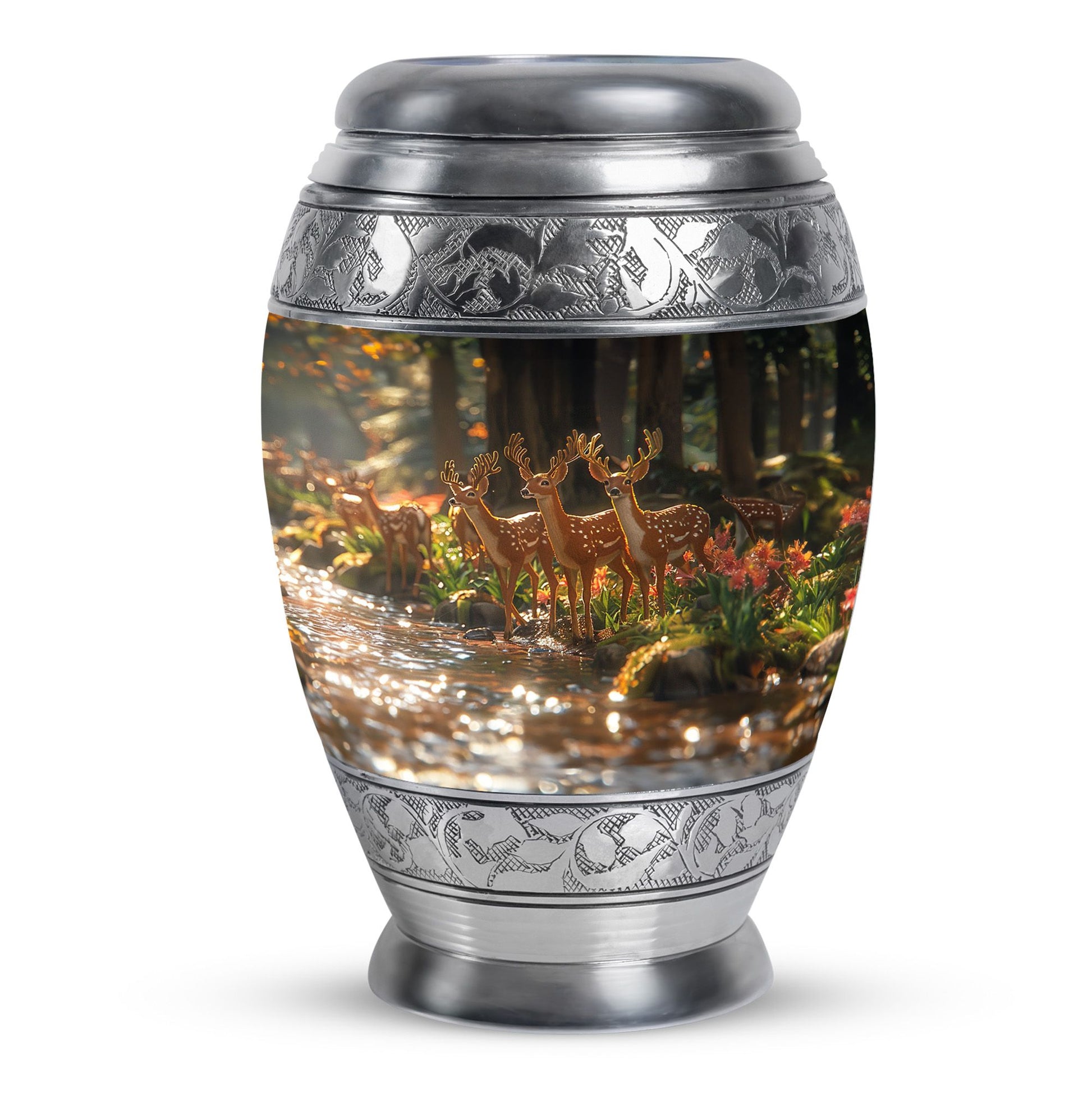 Deer Family Theme Large Urn 10 Inch