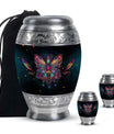 Butterfly Theme Large Urn With 2 Keepsake Urn