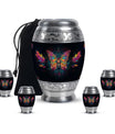 Butterfly Theme Large Urn With 4 Keepsake Urn