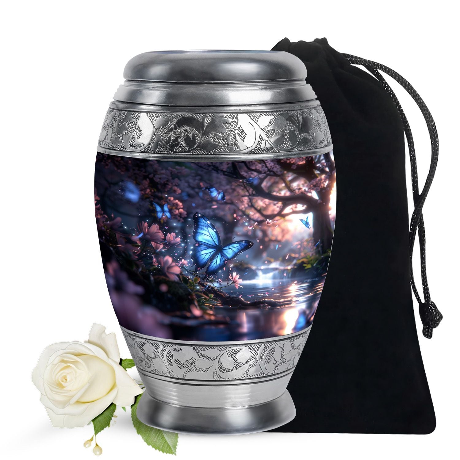 Butterfly Theme Large Urn 10 Inch