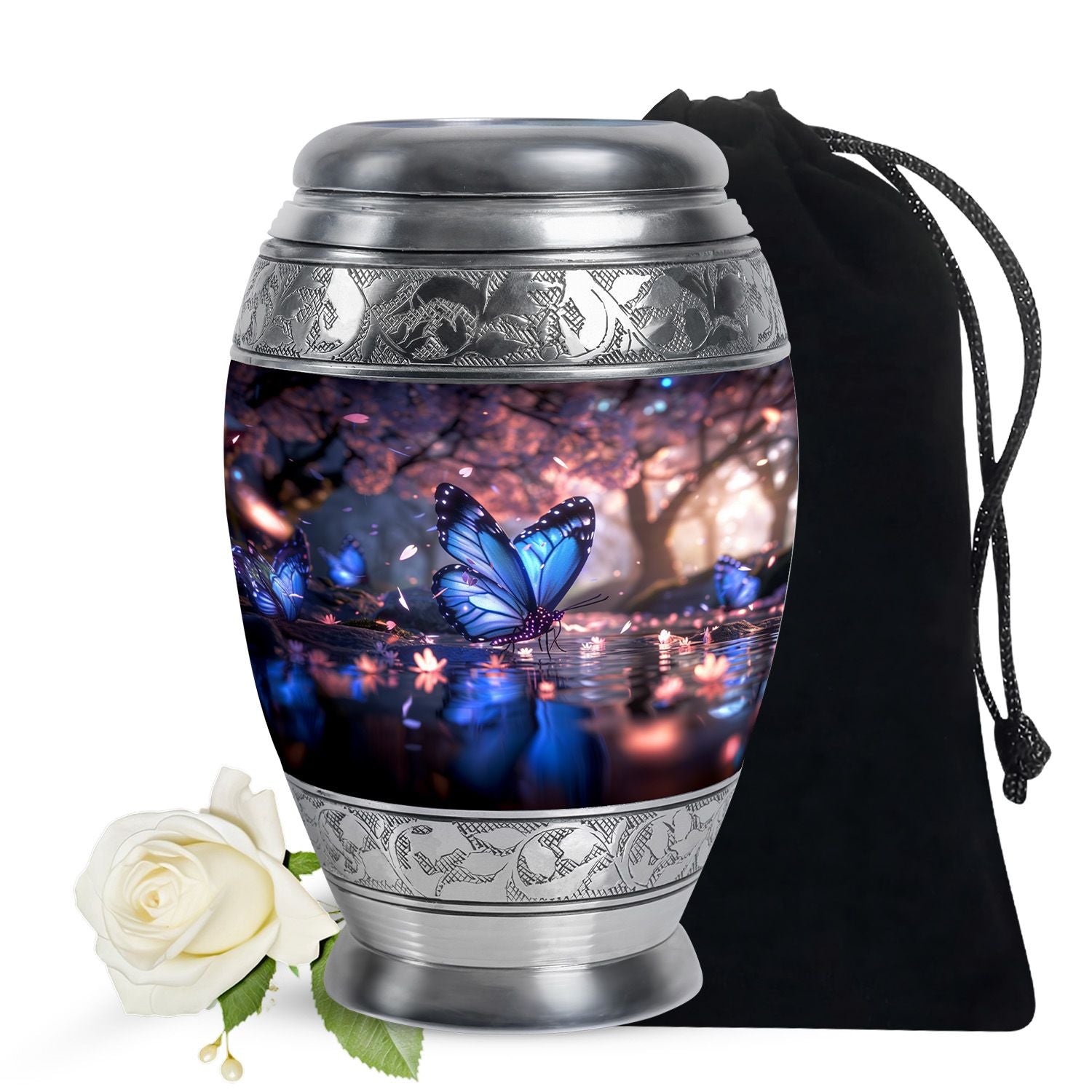 Butterfly Theme Large Urn 10 Inch