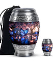 Butterfly Theme Large Urn With 1 Keepsake Urn