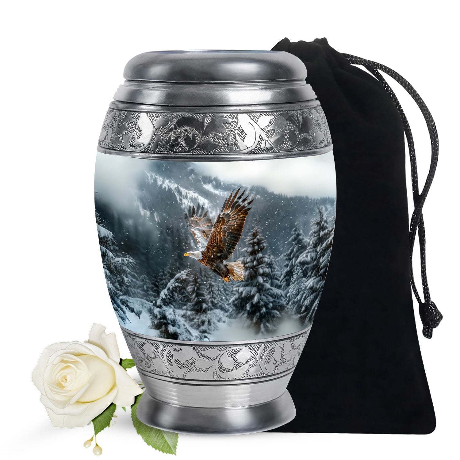 Eagle Theme Large Urn 10 Inch