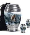 Eagle Theme Large Urn With 2 Keepsake Urn