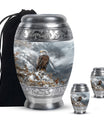 Eagle Theme Large Urn With 2 Keepsake Urn