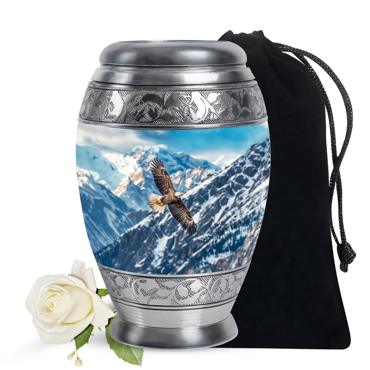 Eagle Theme Large Urn 10 Inch
