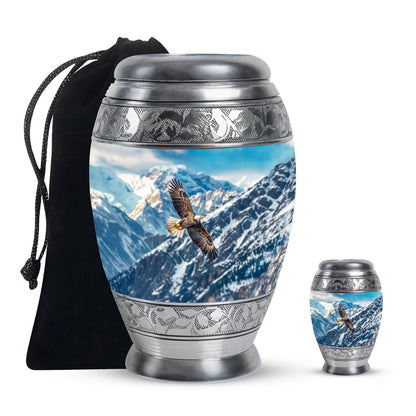 Eagle Theme Large Urn With 1 Keepsake Urn