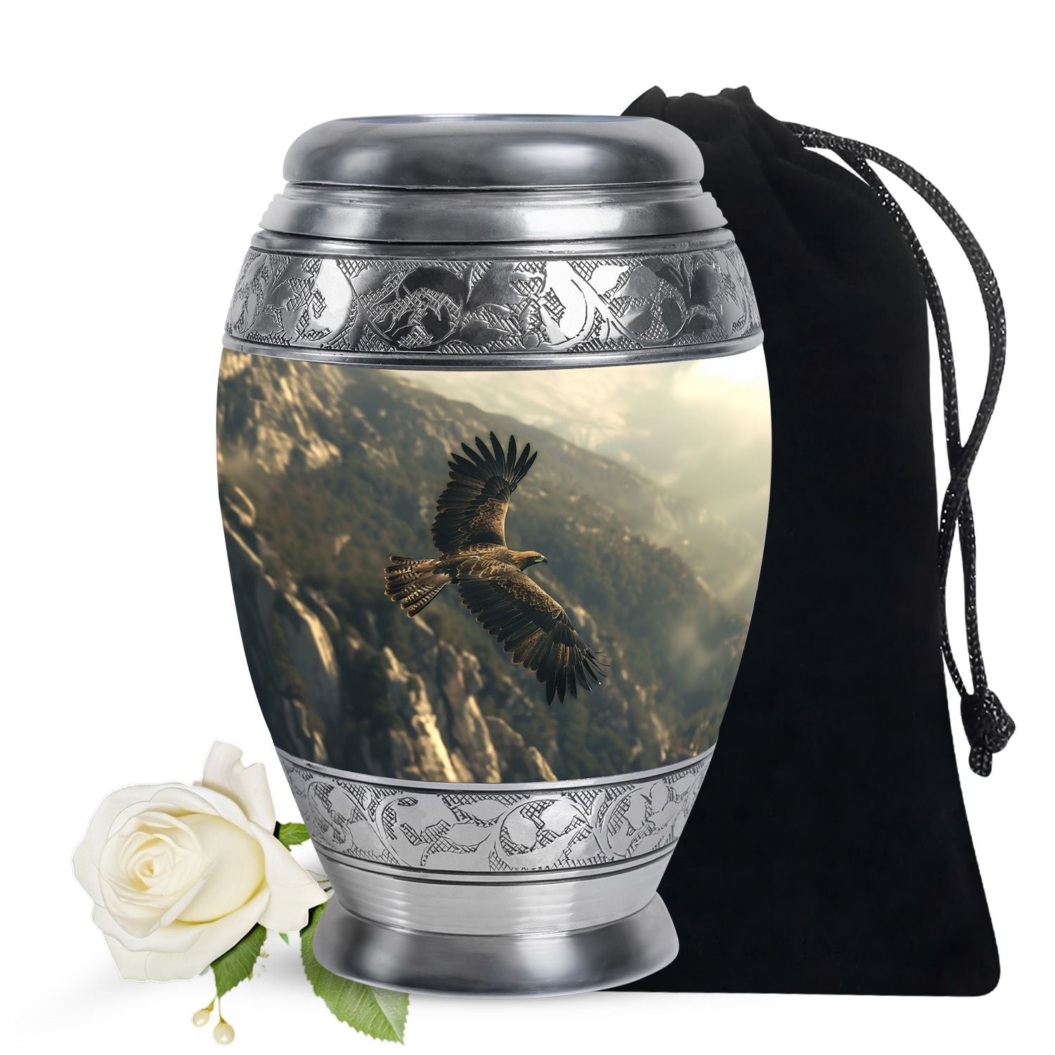 Eagle Theme Large Urn 10 Inch