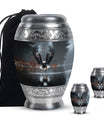 Eagle Theme Large Urn With 2 Keepsake Urn