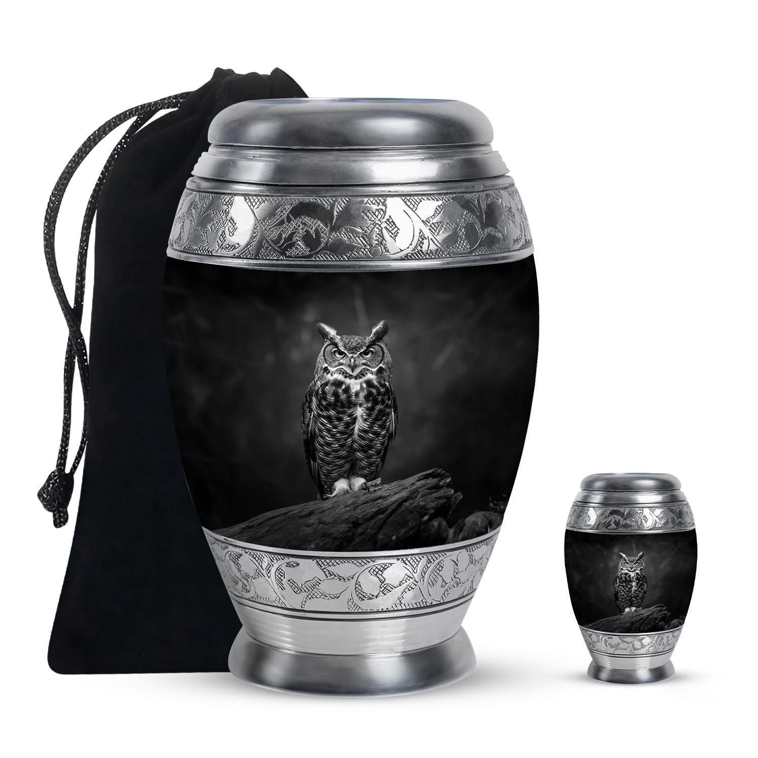 Owl Theme Large Urn With 1 Keepsake Urn