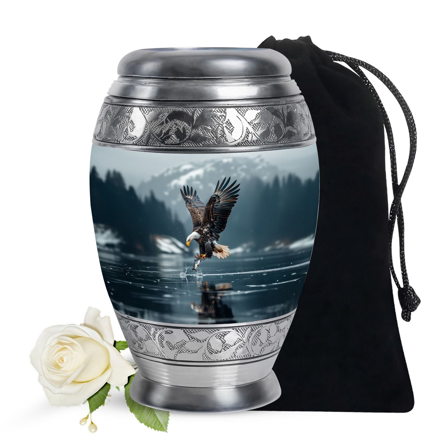 Eagle Theme Large Urn 10 Inch