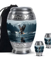 Eagle Theme Large Urn With 2 Keepsake Urn