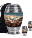 Owl Theme Large Urn With 2 Keepsake Urn