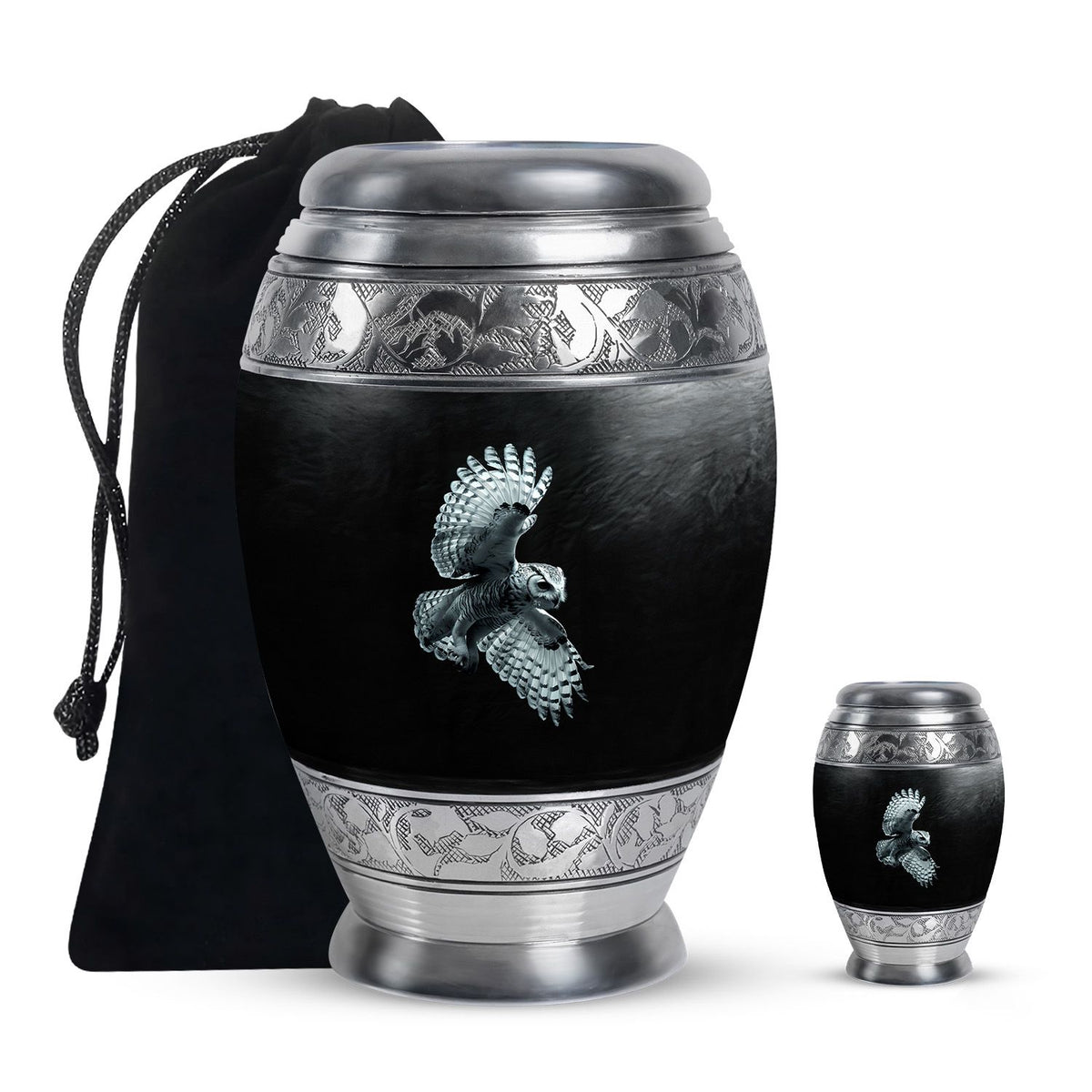 Owl Theme Large Urn With 1 Keepsake Urn