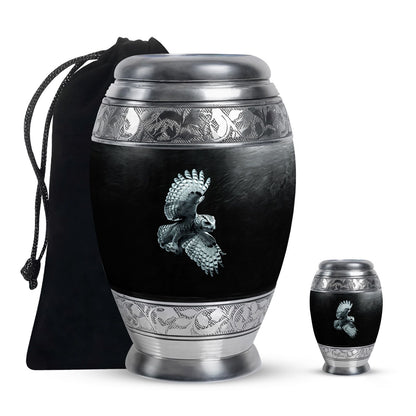 Owl Theme Large Urn With 1 Keepsake Urn