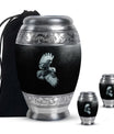 Owl Theme Large Urn With 2 Keepsake Urn