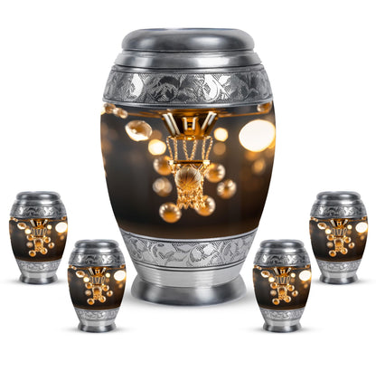 Basketball Theme Large Urn With 4 Keepsake Urn