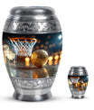 Basketball Theme Large Urn With 1 Keepsake Urn