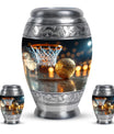 Basketball Theme Large Urn With 2 Keepsake Urn