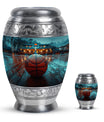 Basketball Theme Large Urn With 1 Keepsake Urn