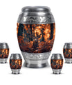 Deer Theme Large Urn With 4 Keepsake Urn
