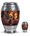 Deer Theme Large Urn With 1 Keepsake Urn