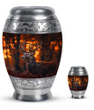 Deer Theme Large Urn With 1 Keepsake Urn