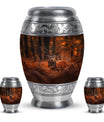 Deer Theme Large Urn With 2 Keepsake Urn