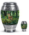 Deer Theme Large Urn With 1 Keepsake Urn