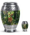 Deer Theme Large Urn With 1 Keepsake Urn