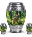 Deer Theme Large Urn With 2 Keepsake Urn