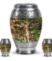 Deer Theme Large Urn With 2 Keepsake Urn